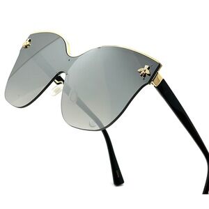 Sunglasses Women Fashion Gold Mirror Flat Lens Style Luxury Lentes Gafas Mujeres